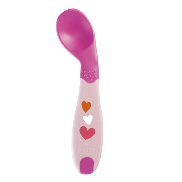 Ложка Chicco Baby's First Spoon розовая 8м+
