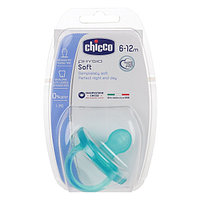 Пустышка силиконовая Chicco Physio Soft голубая 6-16 м