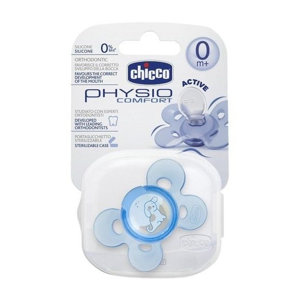 Пустышка силиконовая Chicco Comfort Soother 0+ голубая