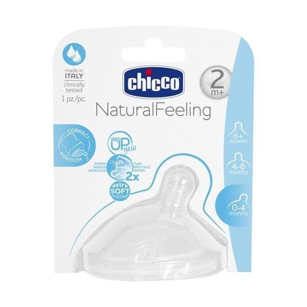 Соска для бутылочки Chicco Natural Feeling сред.поток 2м+
