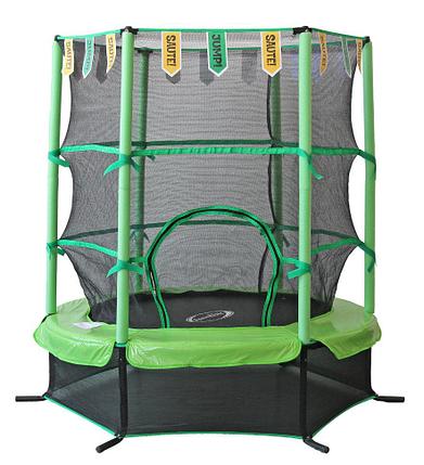 Батут SportElite 1,37м GB30101-4.5FT с защитной сеткой внутрь, салатовый, фото 2