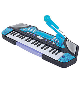 Детский синтезатор B2291-2 с микрофоном 37 клавиш синий