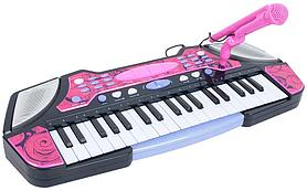 Детский синтезатор B2291-2 с микрофоном 37 клавиш розовый