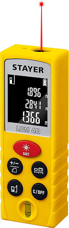Дальномер лазерный, "LDM-40", дальность 40 м, 5 функций, STAYER Professional, фото 2