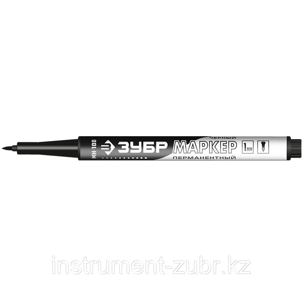 Перманентный маркер МП-100 черный, заостренный наконечник, ЗУБР