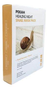 PEKAH ВОССТАНАВЛИВАЮЩАЯ ТКАНЕВАЯ МАСКА С ЭКСТРАКТОМ МУЦИНА УЛИТКИ HEALING NIGHT SNAIL MASK PACK