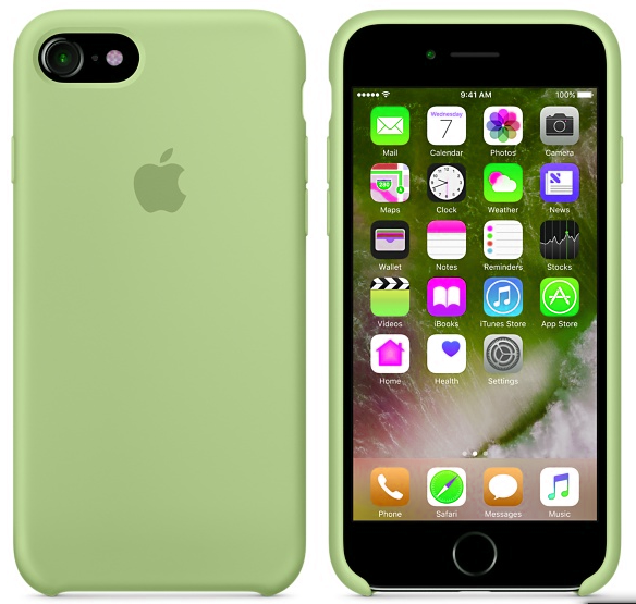 Cиликоновый чехол для iPhone 7 (зеленый)