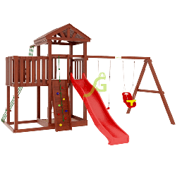 Детская площадка IgraGrad Панда Фани с балконом и сеткой