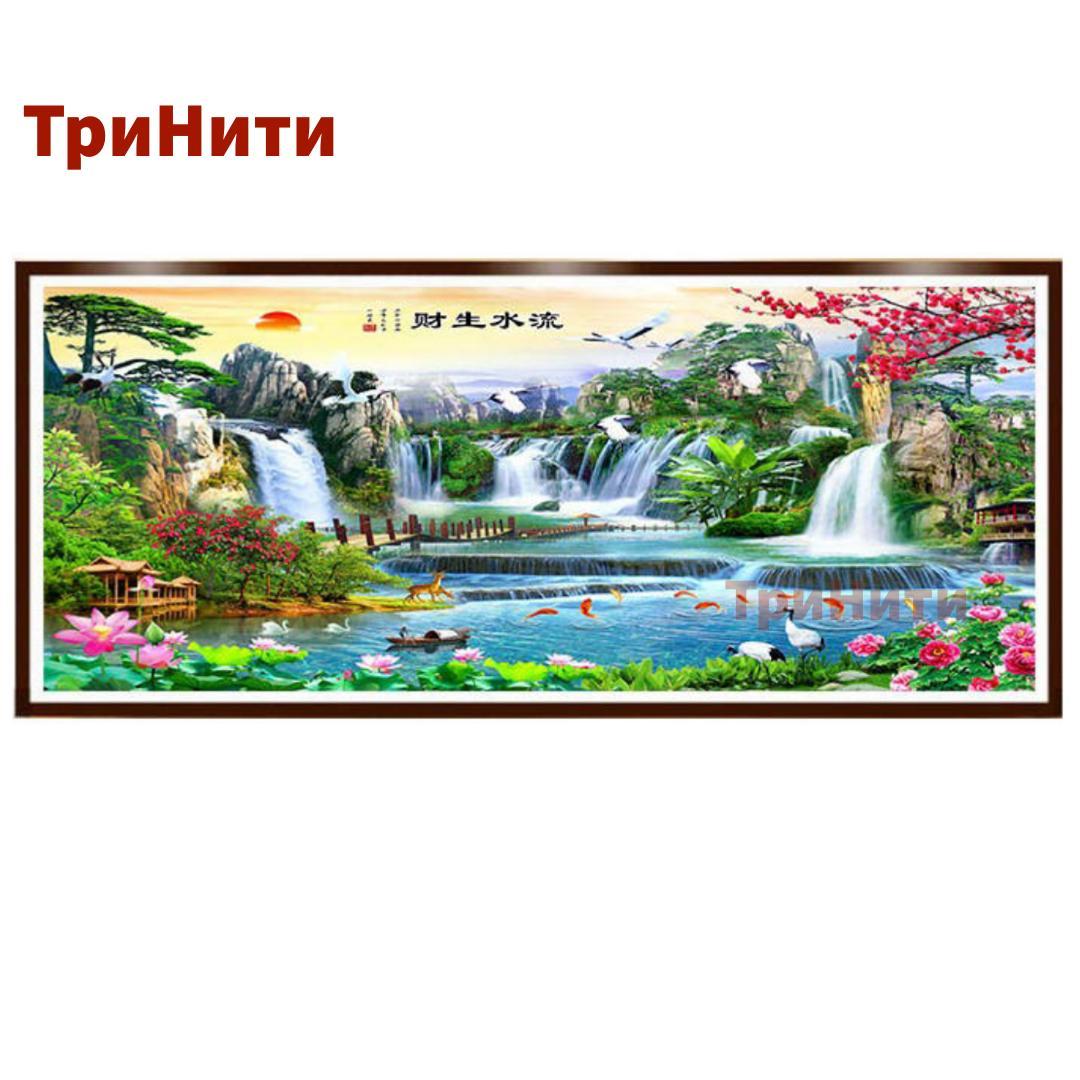 Алмазная мозаика круглые стразы 5D "Все стихии ФенШуй" 120х50
