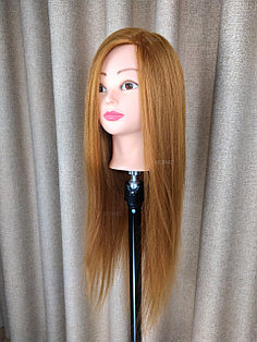 Голова-манекен русый волос натуральный (60%) - 60 см