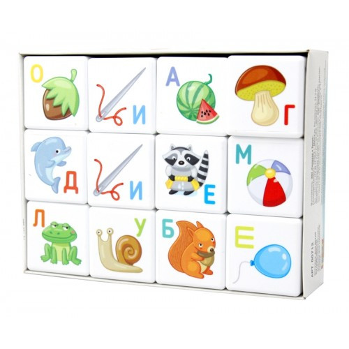 Кубики для умников «Азбука» 12 штук - фото 1 - id-p77913084
