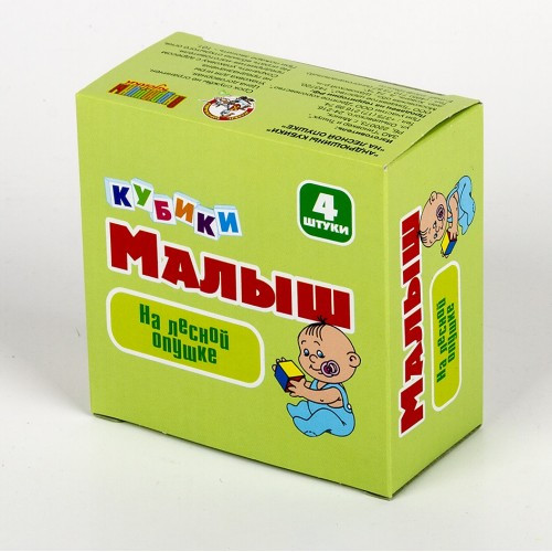 Пластмассовые кубики «На лесной опушке», 4 штуки