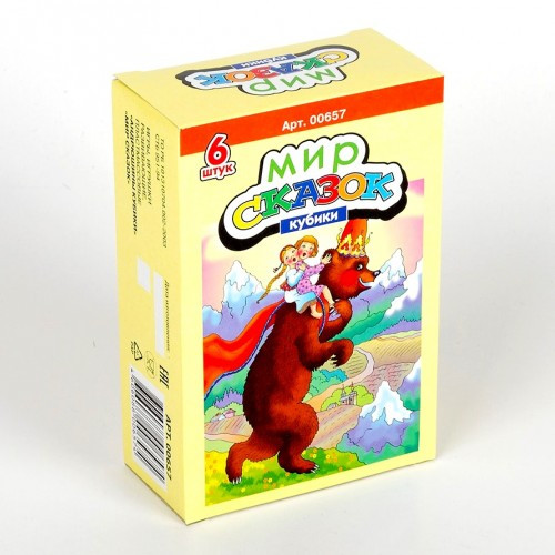 Пластмассовые кубики-картинки «Мир сказок-4», 6 штук