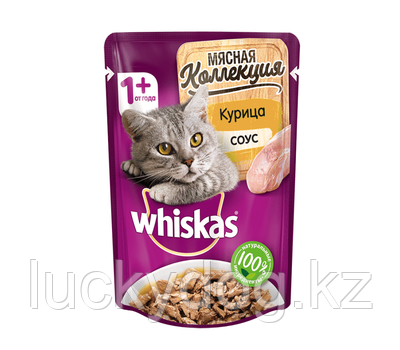 Whiskas Мясная коллекция, с курицей В СОУСЕ, 75г консервы для кошек