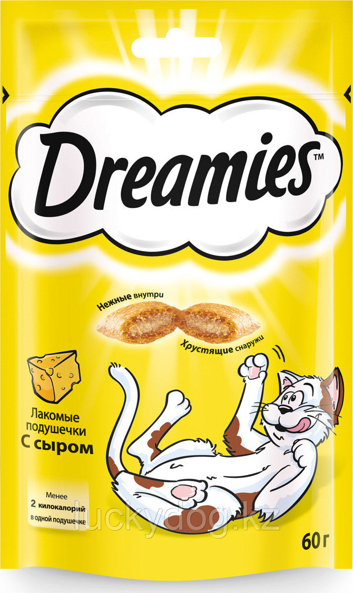 Лакомство Dreamies для взрослых кошек с сыром, 60г