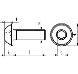 Болт М10Х35 мм, сталь оцинк,10.9, по ISO 7380-2 с полукругл. гол и кантом, фото 2