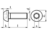 Болт М8Х16 мм, сталь оцинк,10.9, по ISO 7380-2 с полукругл. гол и кантом, фото 2
