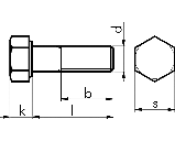 Болт с мелкой резьбой 10.9, оцинк. M12X1,5Х60, фото 2