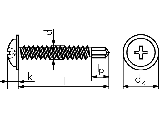 Саморез 4,2X13 ММ со сверлом сферо-цилиндр гол, с фланцем, желт оцинк, ZEBRA PIAS, фото 2