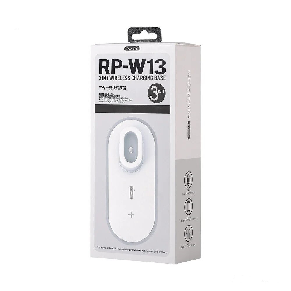 Беспроводное зарядное устройство REMAX RP-W13 QI 3 в 1 (Белый) - фото 3 - id-p77934617