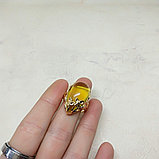Кольцо с янтарем, безразмерное, фото 4