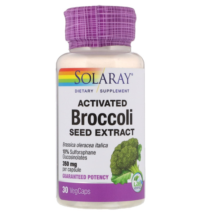 Solaray, Активированный экстракт семян брокколи, 350 мг, 30 растительных капсул - фото 1 - id-p77935067