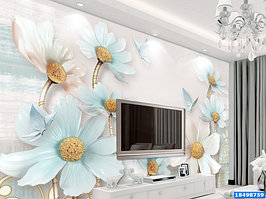 Печать фотообоев Ромашки 3Д