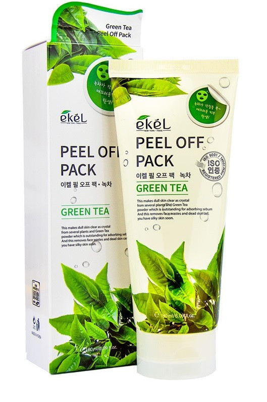 Увлажняющая и восстанавливающая маска-пленка с экстрактом зеленого чая Peel Off Pack Green Tea, Ekel 180 мл