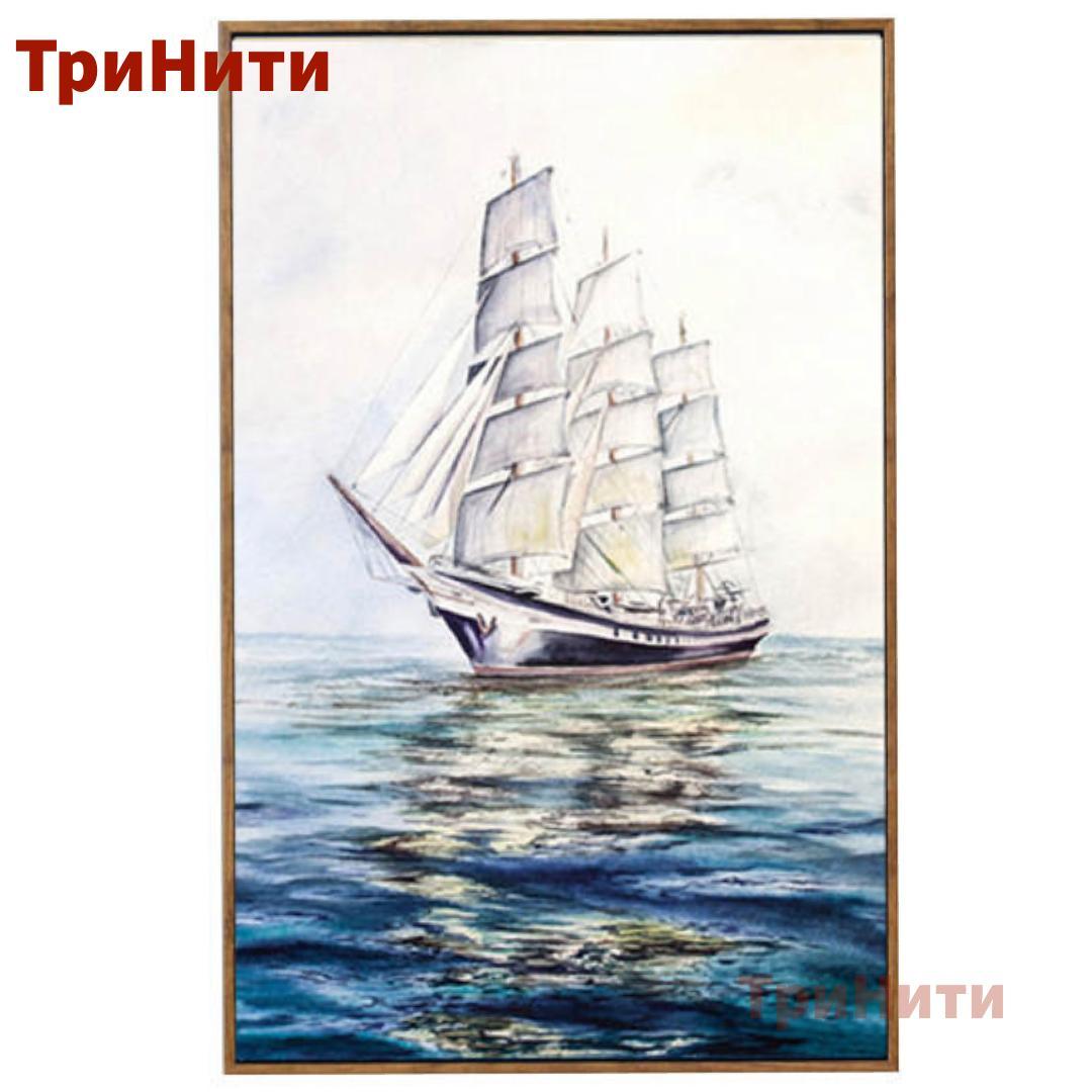 Алмазная мозаика круглые стразы 5D "Белый парусник" 55х90