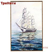 Алмазная мозаика круглые стразы 5D "Белый парусник" 55х90