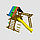 Детская площадка "Самсон", качели, штурвал, цветная крыша, лестница,качели, горка, гимнастические кольца, фото 3