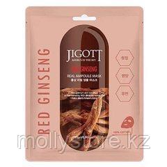 ТТКАНЕВАЯ МАСКА С КРАСНЫМ ЖЕНЬШЕНЕМ JIGOTT RED GINSENG REAL AMPOULE MASK