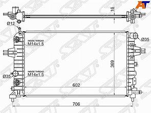 Радиатор OPEL ASTRA H 1.2 /1.4 /1.8 04-11 /OPEL ZAFIRA B 1.6 05-