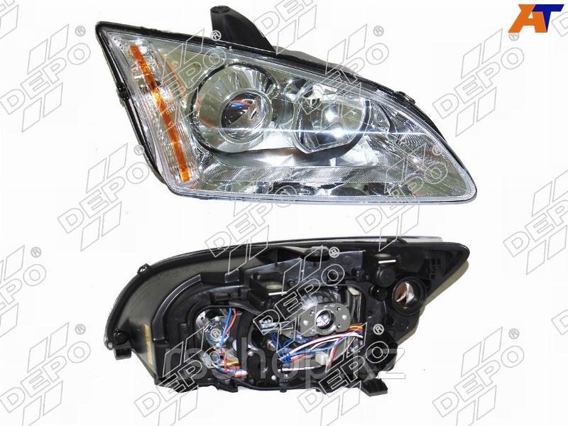 Фара FORD FOCUS II 05-08 хром под ксенон