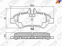 Колодки тормозные зад MERCEDES SPRINTER 06- 3 /5-T