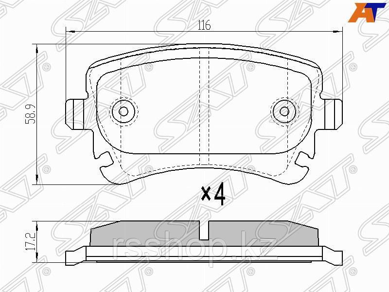 Колодки тормозные зад VW MULTIVAN 03- /TRANSPORTER 03-09 /AUDI A4 03-08 /A6 06-11 /A8 02-10 (без дат