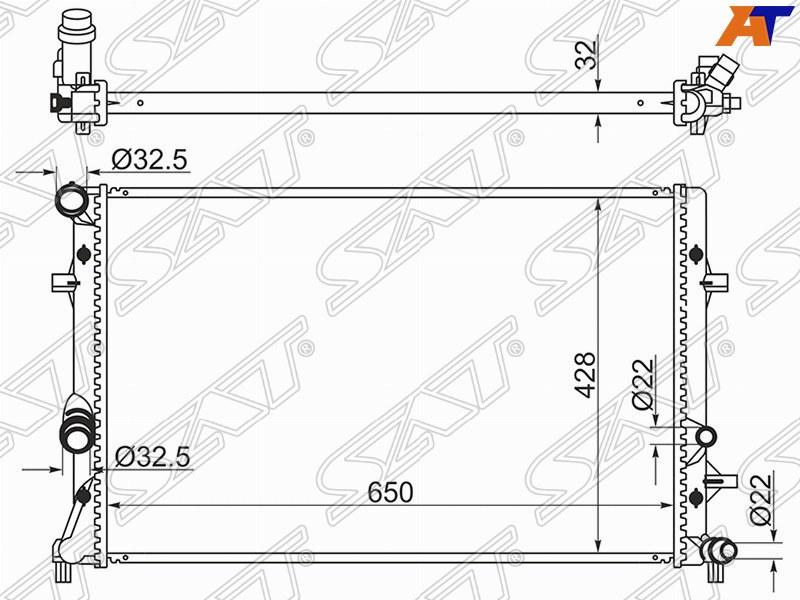 Радиатор AUDI A3 08-13 /SKODA OCTAVIA /YETY 09- /VW GOLF /JETTA /TOURAN 09- 1.2