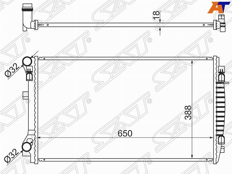 Радиатор AUDI A3 /S3 12- /TT 14- /SKODA OCTAVIA 13- /SUPERB 15- /VOLKSWAGEN GOLF 12- /PASSAT B8 14-