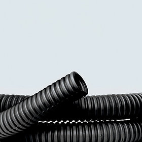 DKC Труба ПВХ гибкая гофрированная. д.16мм, лёгкая с протяжкой,100м, цвет черный