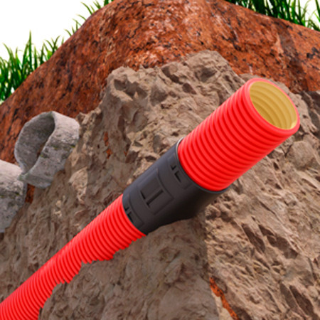 DKC Двустенная труба ПНД гибкая для кабельной канализации д.63мм с протяжкой, SN13, 250Н, в бухте 50м, цвет - фото 1 - id-p47595913