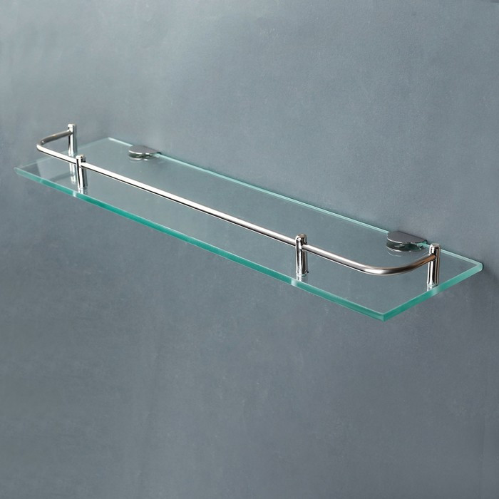 Полка для ванной комнаты 40×11.5×4 см, металл, стекло