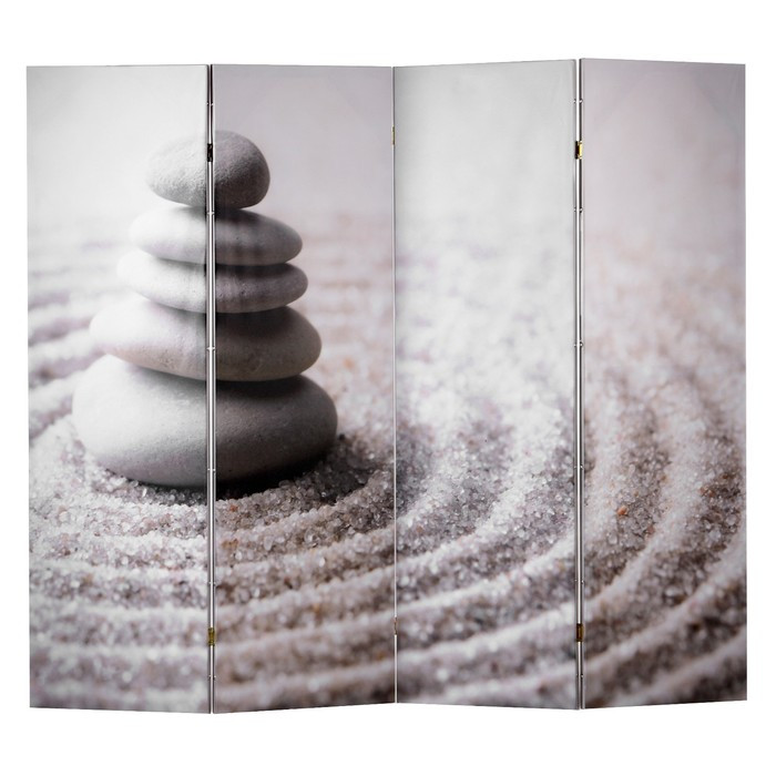 Ширма "Камни на песке", двухсторонняя, 200 × 160 см