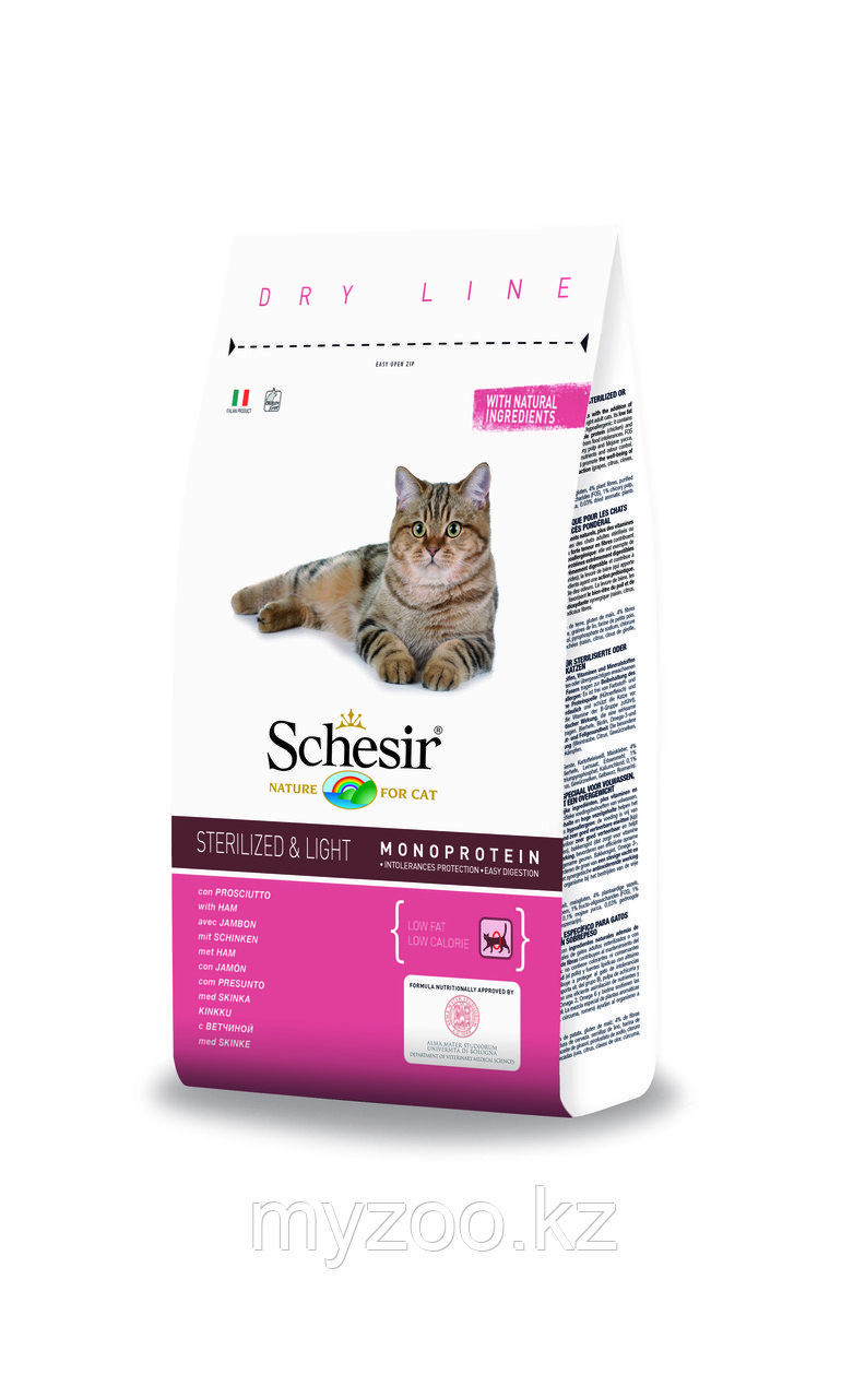 Schesir, Шезир облегченный корм для стерилизованных кошек с ветчиной 10 кг
