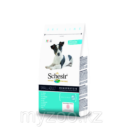 Schesir, Шезир Dry Line Adult Small корм для взрослых собак мелких пород с белой рыбой 800 гр