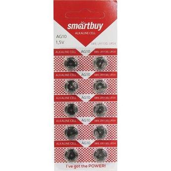 Smartbuy AG10 батарейка LR1130 SR1130 (1.5V, комплект 10 шт., универсальная)