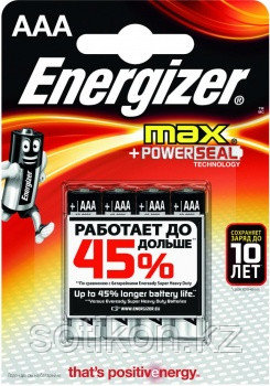 Элемент питания LR03 AAA Energizer MAX Alkaline 4 штуки в блистере, фото 2