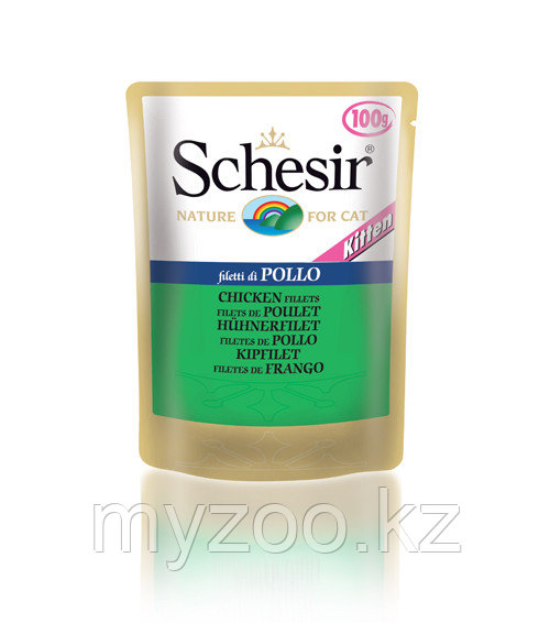 Schesir пауч для КОТЯТ ФИЛЕ ЦЫПЛЁНКА 100гр