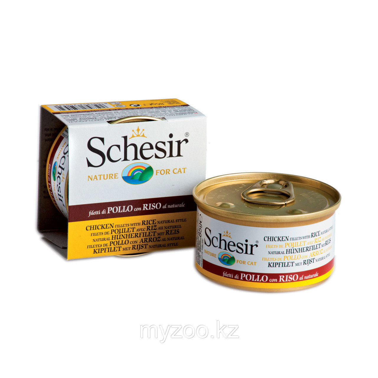Schesir для кошек с цыпленком и рисом 85 гр