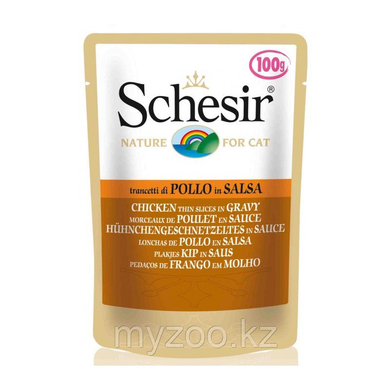 Schesir для кошек кусочки курицы в соусе в желе 100 гр