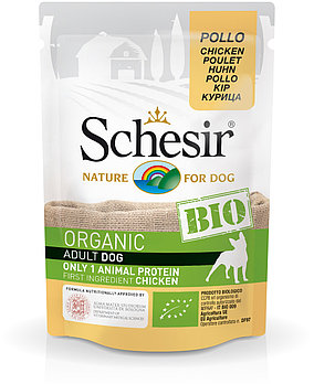 Schesir Bio консервы для собак курица 85г